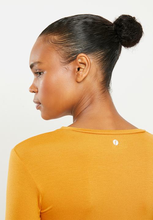 Fitgymwear - Twister long sleeve top - mustard