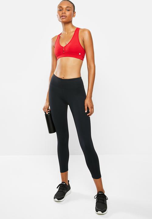 Fitgymwear - Preto crop top - red