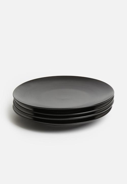 Studio side plate set of 4 - black 