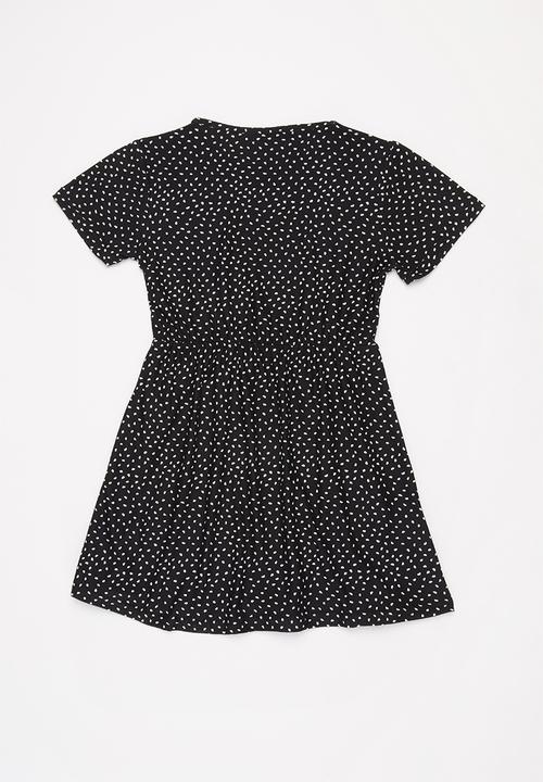 Rebel Republic - Girls jersey dress - black & white
