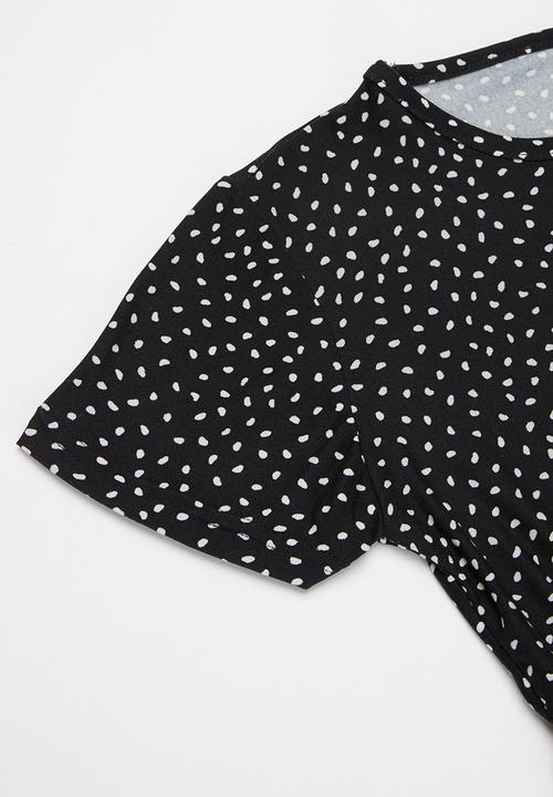 Rebel Republic - Girls jersey dress - black & white