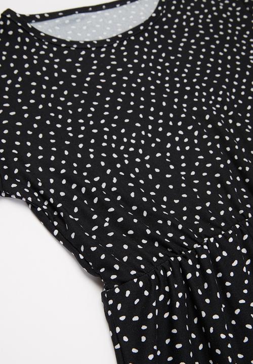 Rebel Republic - Girls jersey dress - black & white