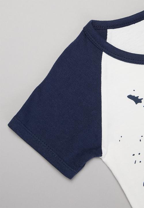 Pop Candy - Boys star tee - white & navy