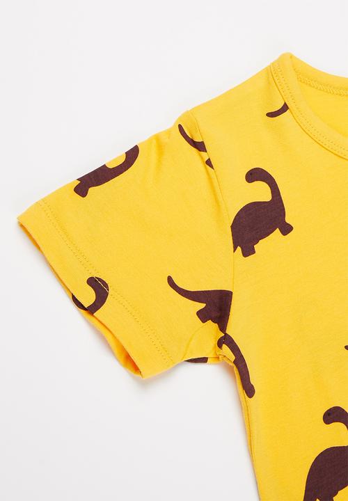 Pop Candy - Boys dino print tee - yellow