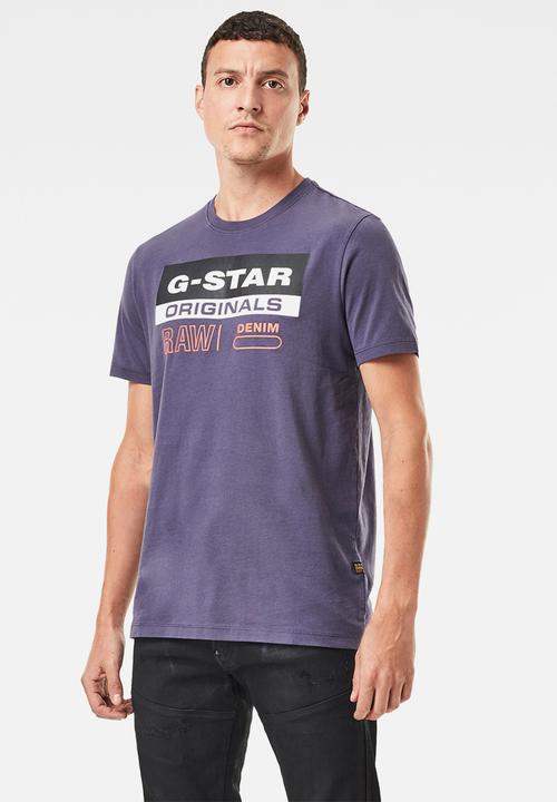 G-STAR - Originals label logo slim r short sleeve tee - purple