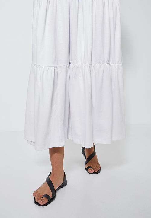Superbalist - Tiered knit midi - white