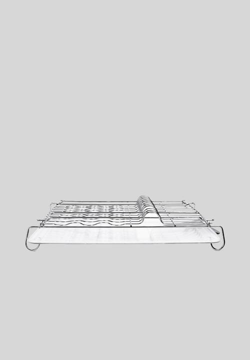 OXO - Gg ss folding dish rack - white & grey