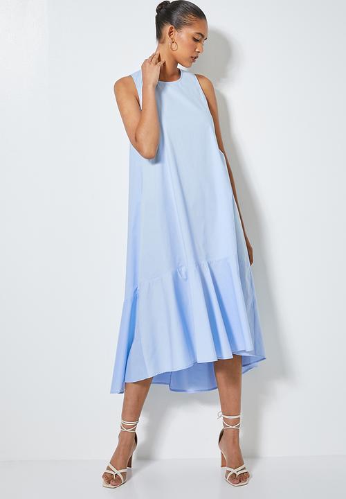 Superbalist - Cotton trapeze midi - blue