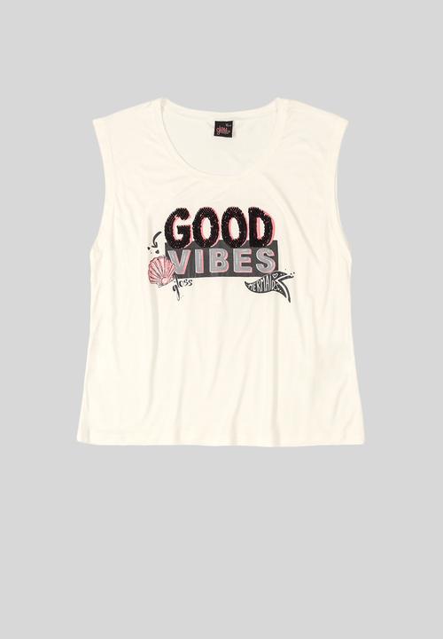Gloss - Viscose jersey tank top - off white