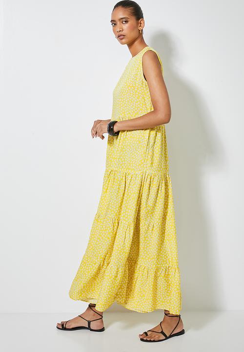Superbalist - Sleeveless tiered dress - yellow