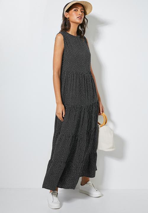 Superbalist - Sleeveless tiered dress - black