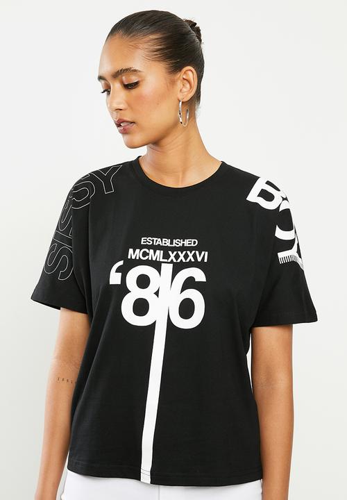 SISSY BOY - Oversized logo tee - black