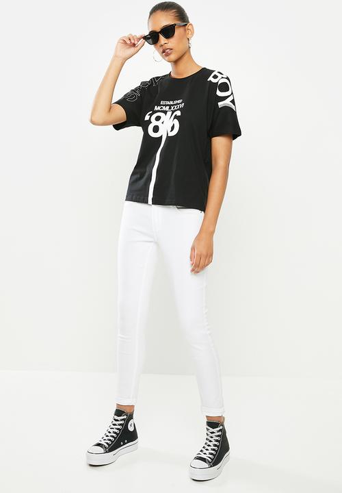 SISSY BOY - Oversized logo tee - black