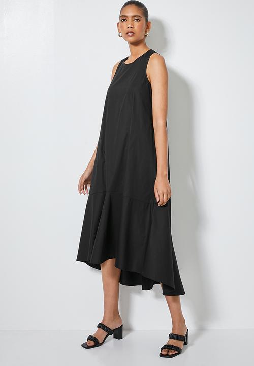 Superbalist - Cotton trapeze midi - black