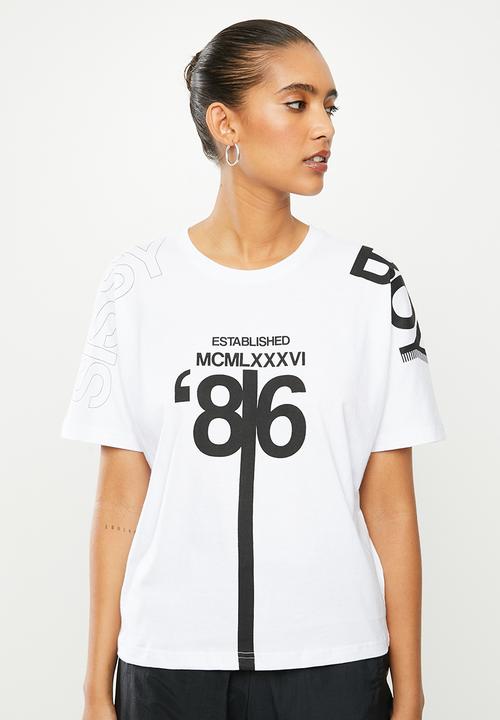 SISSY BOY - Oversized logo tee - white