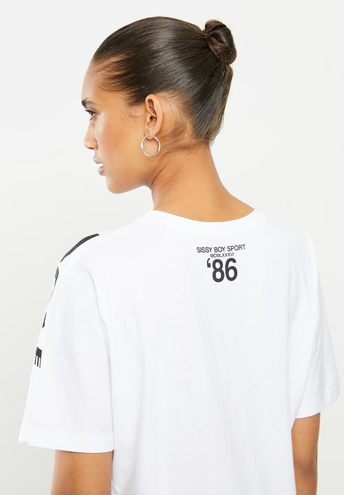 SISSY BOY - Oversized logo tee - white
