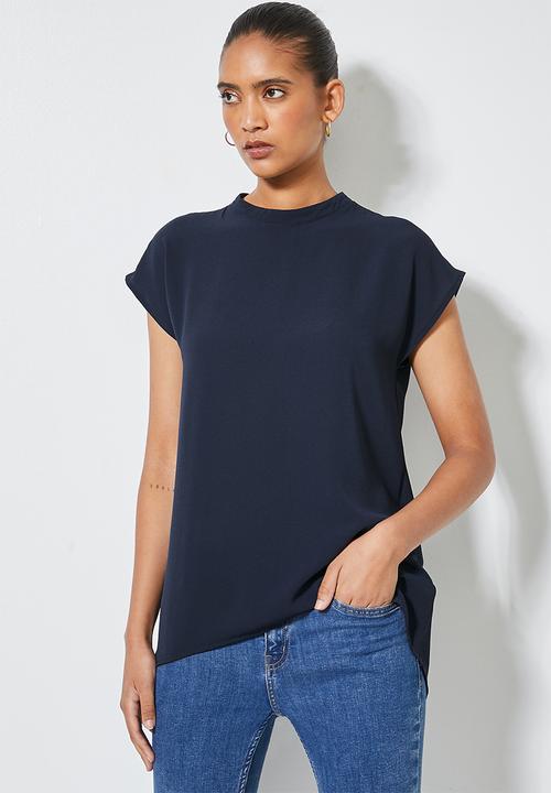 Superbalist - Grown on sleeve longline shell - navy