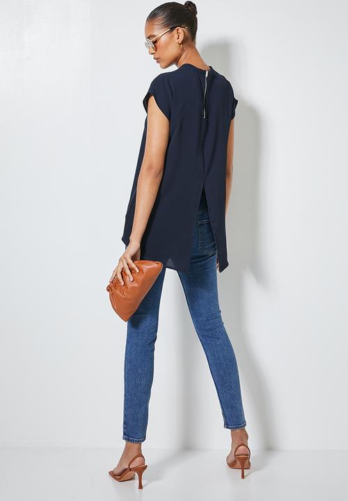 Superbalist - Grown on sleeve longline shell - navy