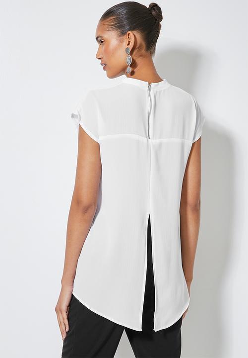 Superbalist - Grown on sleeve longline shell - white