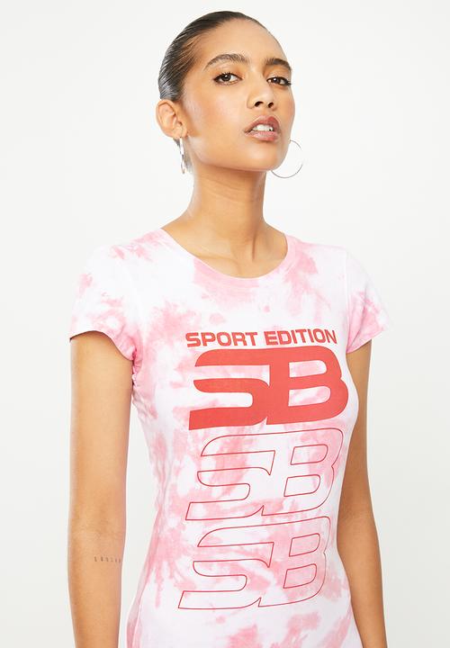 SISSY BOY - Tie dye logo dress - coral tie dye