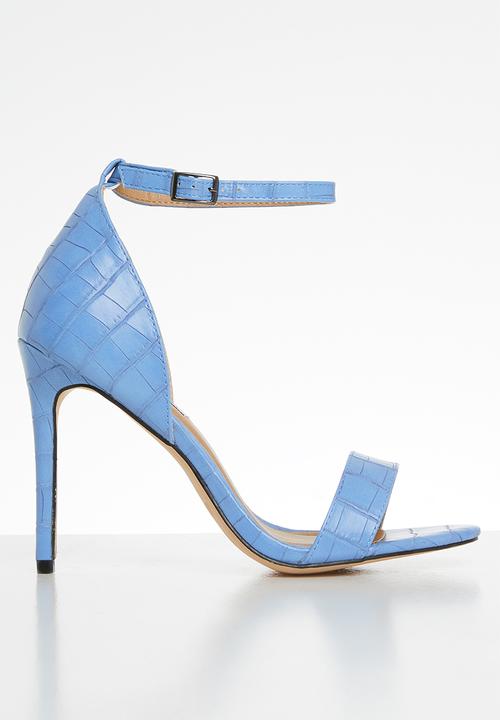 blue croc heels