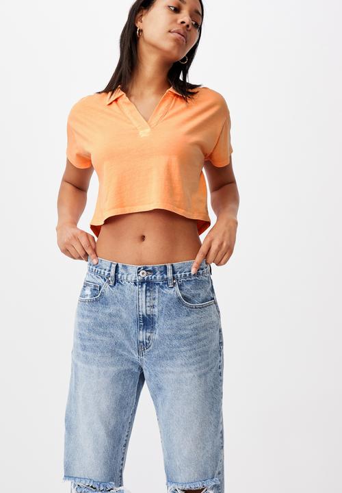 Cotton On - Ryan short sleeve polo - washed melon