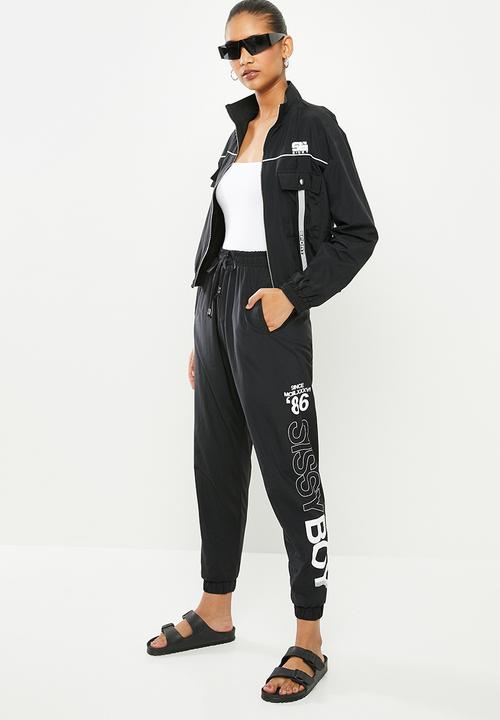 SISSY BOY - Lightweight branded track pant - black