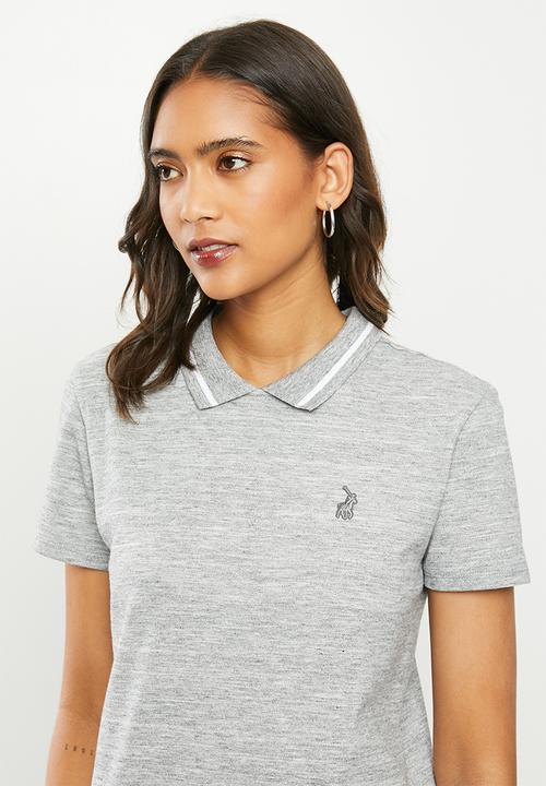 POLO - Bella short sleeve stretch golfer dress - grey 