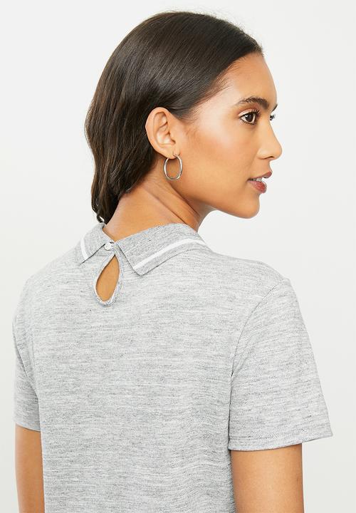 POLO - Bella short sleeve stretch golfer dress - grey 