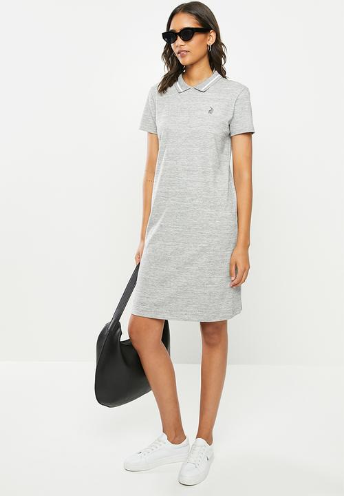 POLO - Bella short sleeve stretch golfer dress - grey 