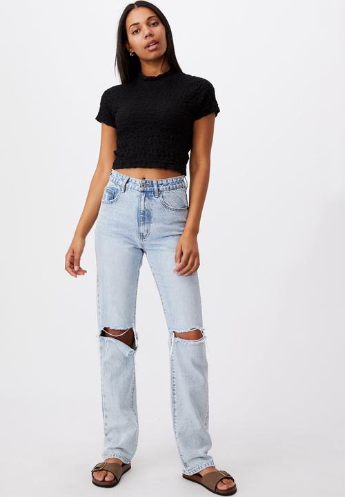 Cotton On - River mock neck short sleeve top - black