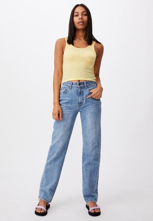Cotton On - Little sister pointelle tank - lemon