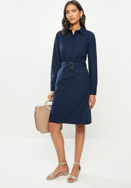POLO - Bree shirt dress with belt - navy