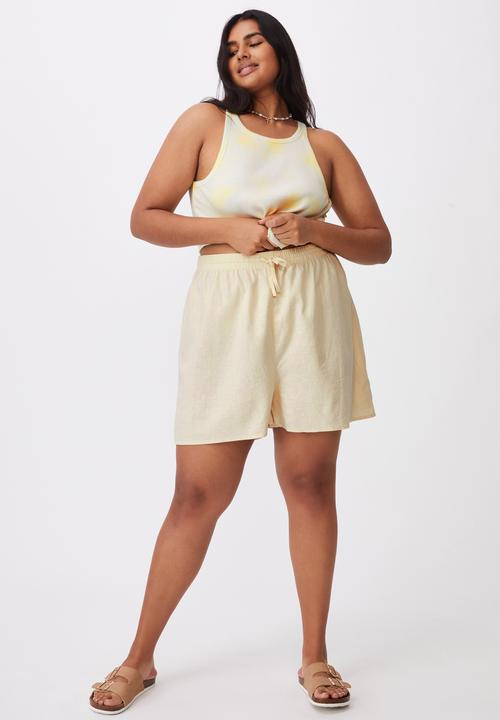 Cotton On - Curve cali pull on short - warm linen