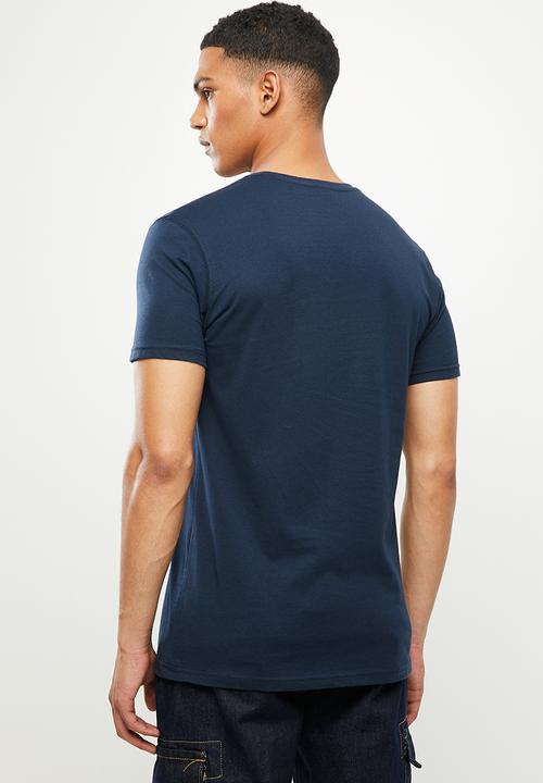 SOVIET - Blake slim fit s/slv crew neck tee - midnight blue
