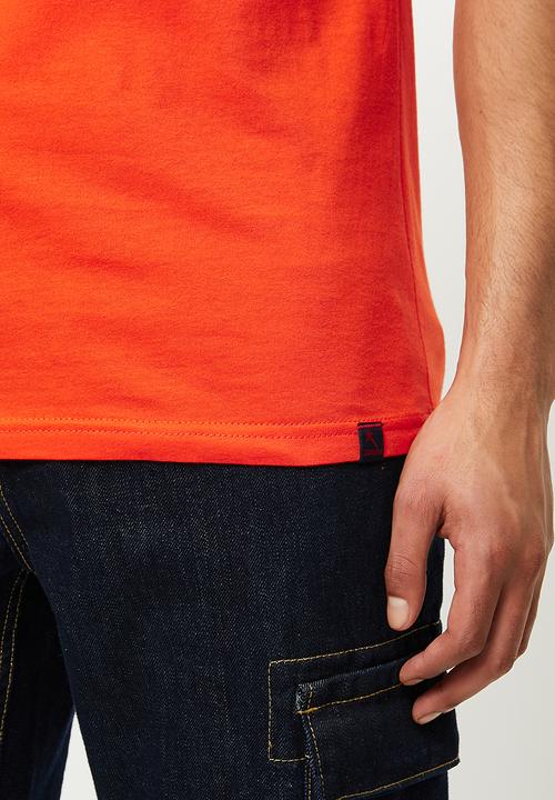 SOVIET - Combs slim fit s/slv crew neck tee - tangerine