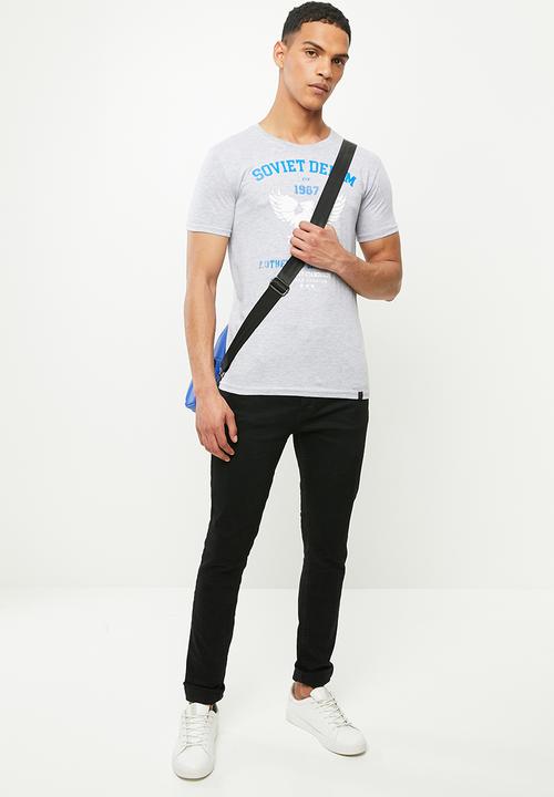 SOVIET - Winwood slim fit s/slv crew neck tee - oyster
