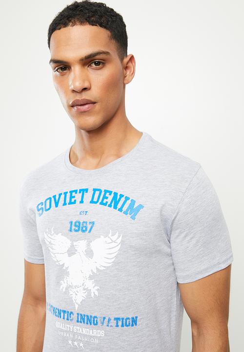 SOVIET - Winwood slim fit s/slv crew neck tee - oyster