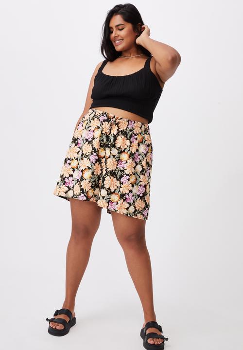 Cotton On - Curve cali pull on short - kaia shell black