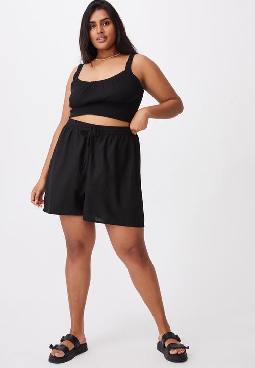 Cotton On - Curve cali pull on short - black