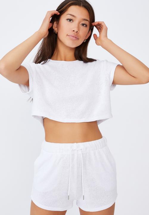Factorie - Textured jersey baby tee - white