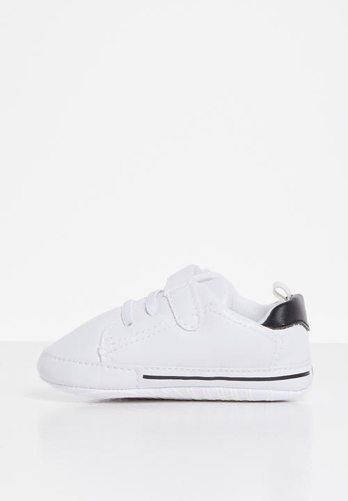 Pop Candy - Baby boys sof sole sneaker - white & black