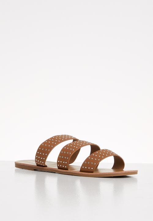 Cotton On - Fallon studded strappy slide - tan 