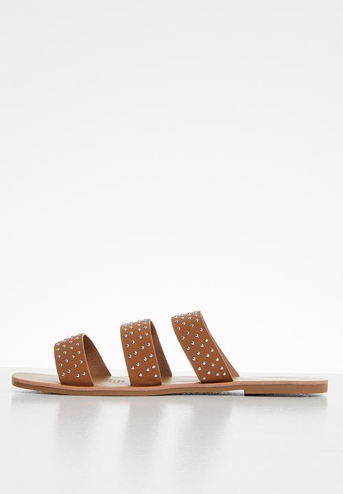 Cotton On - Fallon studded strappy slide - tan 