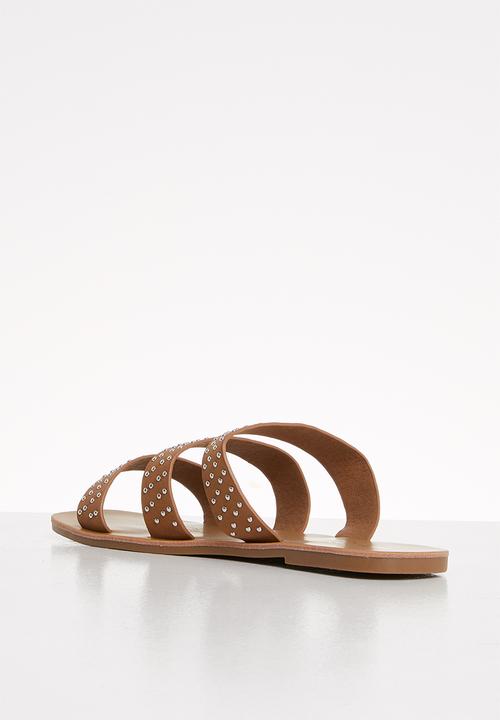 Cotton On - Fallon studded strappy slide - tan 