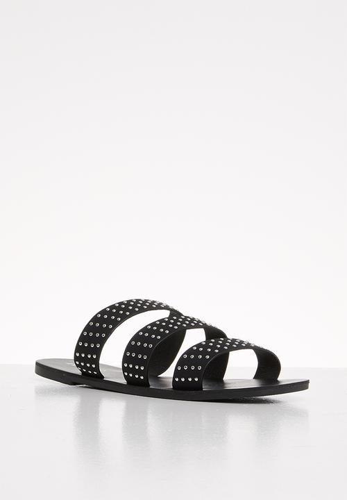 Cotton On - Fallon studded strappy slide - black 