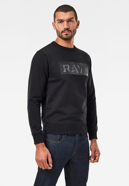 G-STAR - Raw dot box graphic r long sleeve sweater - black