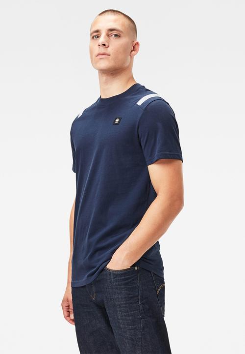 G-STAR - Shoulder tape reflective logo+ r short sleeve - navy
