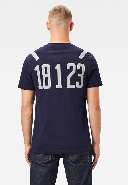 G-STAR - Shoulder tape reflective logo+ r short sleeve - navy