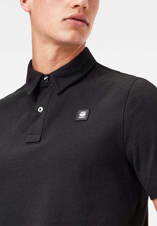 G-STAR - Badge logo+ polo r short sleeve tee - black